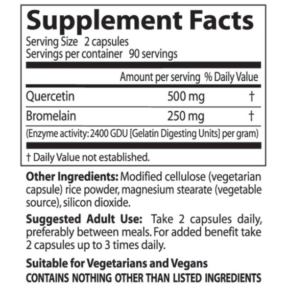 Doctor's Best Quercetin Bromelain / 180 капсули на изгодни цени Doctor's Best Quercetin Bromelain / 180 капсули на супер цена Кверцетин