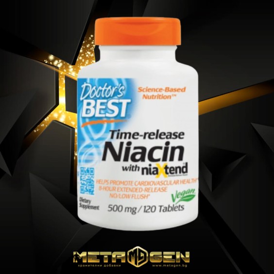 Doctor's Best Niacin Time-Released With Niaxtend 500 мг / 120 таблетки на изгодни цени Doctor's Best Niacin Time-Released With Niaxtend 500 мг / 120 таблетки на супер цена Витамин B
