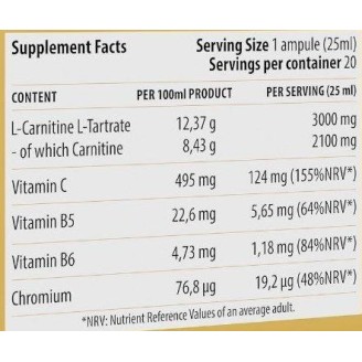 Dorian Yates Nutrition Liquid L-Carnitine Shot 3000 20х25 мл на супер цена Л Карнитин