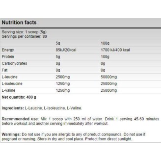 FA Nutrition Xtreme BCAA 5000 400 гр / 70 дози на супер цена BCAA