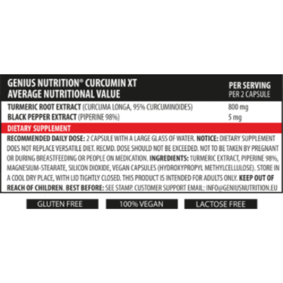 Genius Nutrition CURCUMIN-XT / 90 Caps на изгодни цени Genius Nutrition CURCUMIN-XT / 90 Caps на супер цена Куркумин