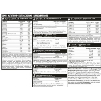 Genius Nutrition Elite Pak - 30 Packs на супер цена Мултивитамини