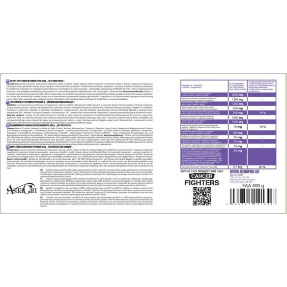HERO.LAB EAA Powder | with Electrolytes & AstraGin® 400 гр / 40 дози на супер цена Аминокиселини
