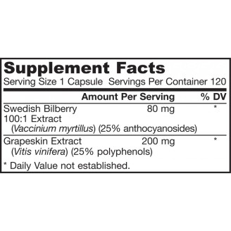 Jarrow Formulas Bilberry + Grapeskin Polyphenols 120 на супер цена Добавки на растителна и билкова основа
