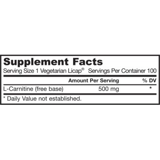 Jarrow Formulas L-Carnitine 100 капс. (Licap®) 500мг на супер цена Л Карнитин
