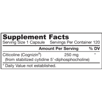 Jarrow Formulas Citicoline (CDP Choline) 120 капс. / 250 мг. на супер цена Добавки на растителна и билкова основа