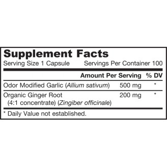 Jarrow Formulas Garlic & Ginger 100 капс. / 700 мг на супер цена Сърдечно здраве