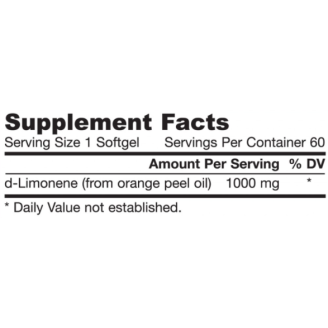 Jarrow Formulas d-Limonene 120 гел-капсули / 500 мг. на супер цена Хранителни добавки за черен дроб
