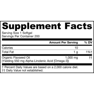 Jarrow Formulas Flaxseed Oil 200 гел-капс. / 1000 мг. на супер цена Сърдечно здраве