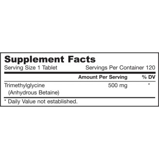 Jarrow Formulas TMG (триметилглицин) 120 табл. / 500 мг на супер цена Сърдечно здраве