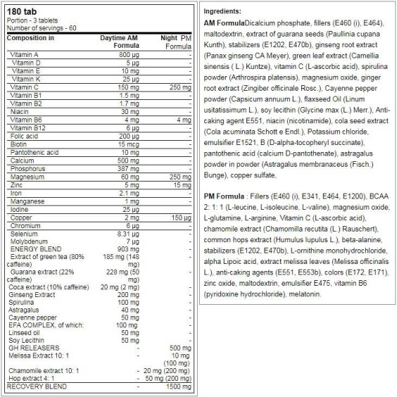 Kevin Levrone LevroArmour AM & PM Formula 2 x 90 капсули / 30 Дози на изгодни цени Kevin Levrone LevroArmour AM & PM Formula 2 x 90 капсули / 30 Дози на супер цена Витамини за мъже