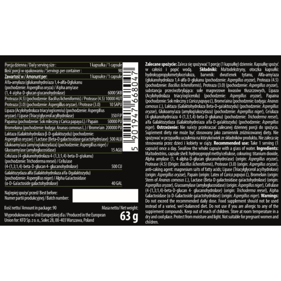 KFD Nutrition Gastro 10 - Dygestive Enzymes 90 капсули на супер цена Храносмилателни ензими