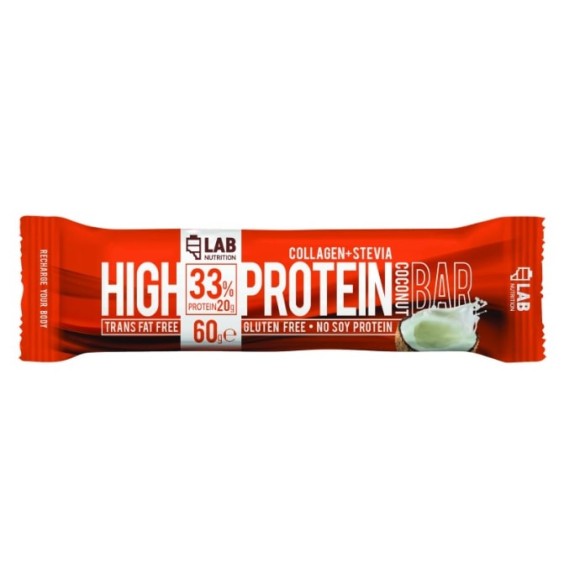 LAB NUTRITION ВИСОКОПРОТЕИНОВ БАР КОКОС 12х60 гр на супер цена Протеинови барове