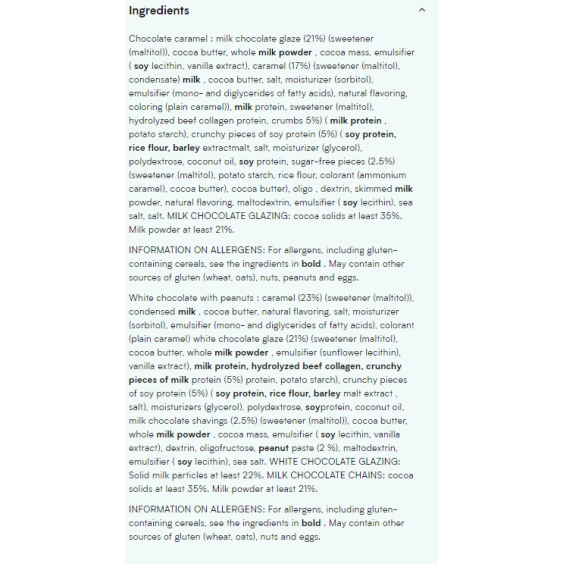 Myprotein Crispy Layered Bar - Протеинов Бар 58 гр на супер цена Барове с малко захар