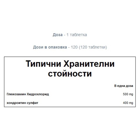 MyProtein Glucosamine HCL & Chondroitin 120 таблетки на изгодни цени MyProtein Glucosamine HCL & Chondroitin 120 таблетки на супер цена Комплексни форми за стави