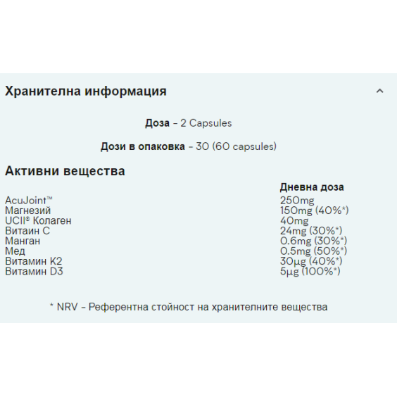 MyProtein The Joint 60 капсули на изгодни цени MyProtein The Joint 60 капсули на супер цена Комплексни форми за стави