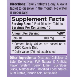 Natrol CoQ-10 Fast Dissolve 100 мг / 30 таблетки на супер цена Коензим Q10