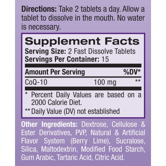 Natrol CoQ-10 Fast Dissolve 100 мг / 30 таблетки на изгодни цени Natrol CoQ-10 Fast Dissolve 100 мг / 30 таблетки на супер цена Коензим Q10