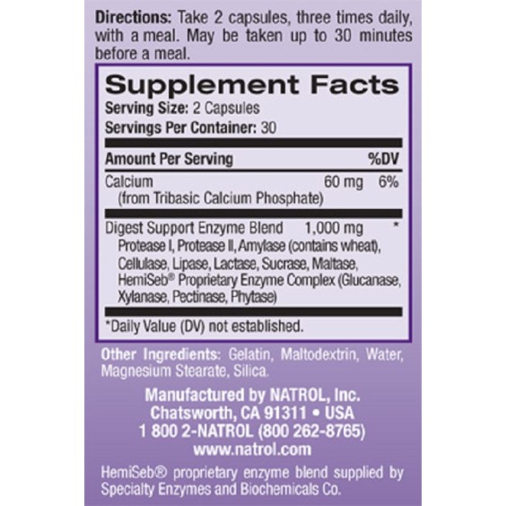 Natrol Digest Support 60 капсули на супер цена Здраве и тонус
