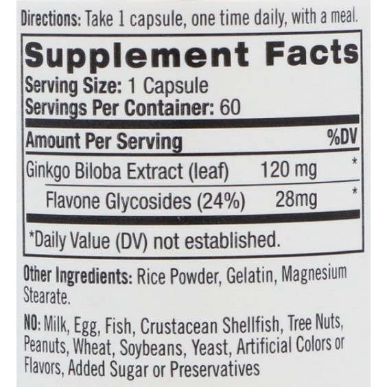 Natrol Ginkgo Biloba 120 мг / 60 капсули на изгодни цени Natrol Ginkgo Biloba 120 мг / 60 капсули на супер цена Здраве и тонус
