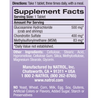 Natrol Glucosamine Chondroitin MSM 90 таблетки на супер цена Комплексни форми за стави