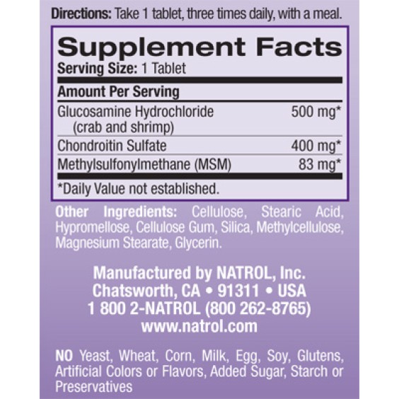 Natrol Glucosamine Chondroitin MSM 90 таблетки на изгодни цени Natrol Glucosamine Chondroitin MSM 90 таблетки на супер цена Комплексни форми за стави