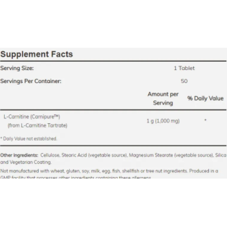 NOW L-Cаrnitine 1000 мг - 50 таблетки на супер цена Л Карнитин