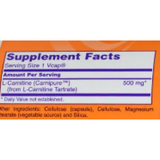 NOW L-Carnitine 500 мг - 30 капсули на супер цена Л Карнитин