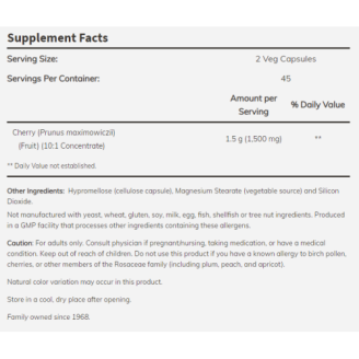 NOW Cherry Concentrate 750 mg / 90 vcaps на супер цена Антиоксиданти