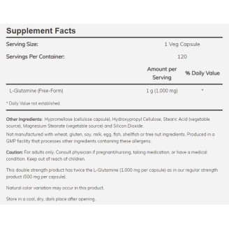 NOW L-Glutamine 1000mg / 120 Caps - Глутамин на супер цена Глутамин 