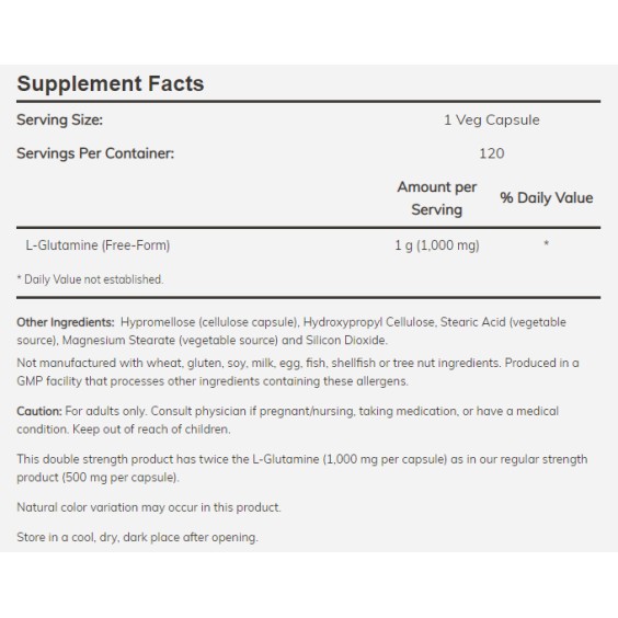 NOW L-Glutamine 1000mg / 120 Caps - Глутамин на изгодни цени NOW L-Glutamine 1000mg / 120 Caps - Глутамин на супер цена Глутамин