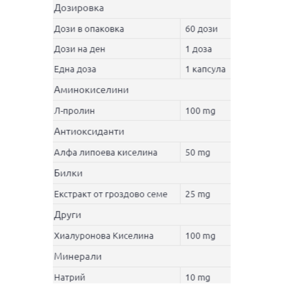 NOW Hyaluronic Acid 100 мг / 60 капсули на супер цена Хиалуронова киселина