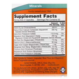 NOW Full Spectrum Minerals / 120 Caps. на супер цена Минерали