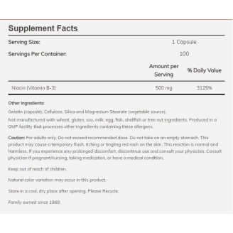 NOW Foods Niacin 500 мг / 100 капсули на супер цена Витамин B