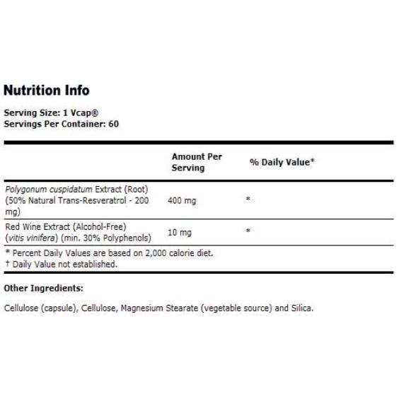NOW Natural Resveratrol /Mega Potency/ 200 мг / 60 капсули на изгодни цени NOW Natural Resveratrol /Mega Potency/ 200 мг / 60 капсули на супер цена Ресвератрол