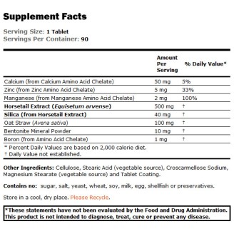 NOW Silica Complex 500mg. / 90 Tabs на супер цена Добавки на растителна и билкова основа