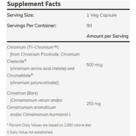 NOW Tri-Chromium 500mcg / 90Vcaps. на супер цена Хром пиколинат