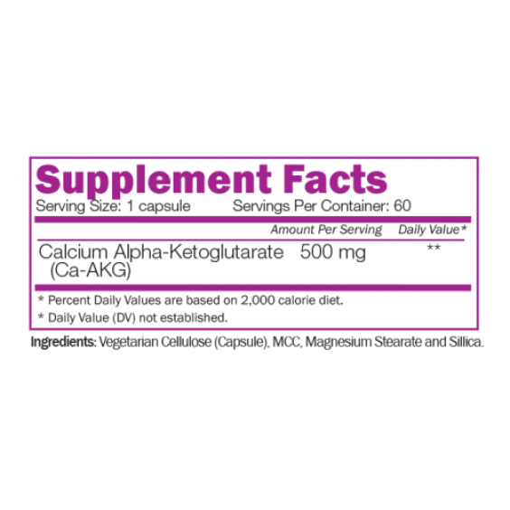 Naturalico Calcium Alpha-Ketoglutarate 60 капсули на супер цена Калций