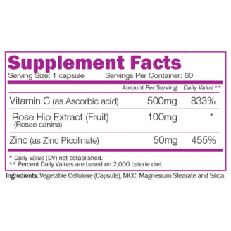 Naturalico Immune C + Rose Hips and Zinc / 60 капсули на супер цена Имуностимулатори