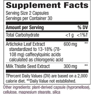 Natures Way Artichoke Standardized 60 Caps. на супер цена Хранителни добавки за черен дроб