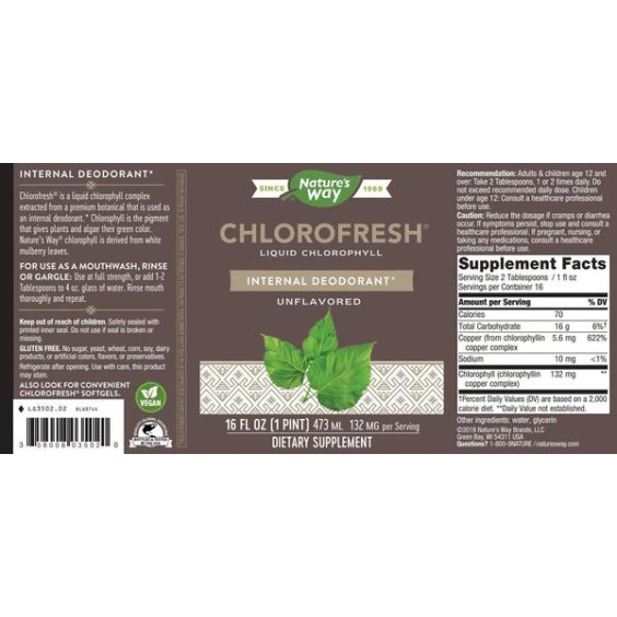 Natures Way Chlorofresh / 473ml на супер цена Здраве и тонус