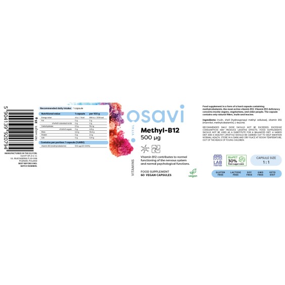 Osavi Methyl-B12 500 mcg на изгодни цени Osavi Methyl-B12 500 mcg на супер цена Витамин B