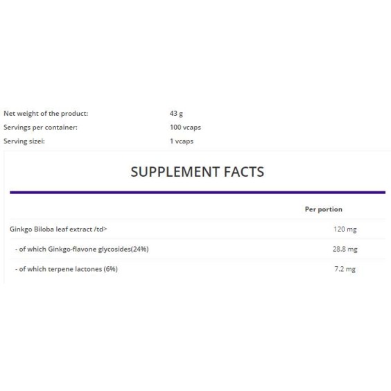 OstroVit Ginkgo Biloba 120 мг / Vege 120 капсули на супер цена Добавки на растителна и билкова основа
