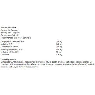 OstroVit CLA + Green Tea + L-Carnitine 90 капсули / 90 Дози на супер цена CLA