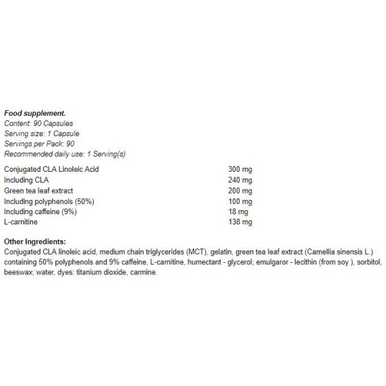 OstroVit CLA + Green Tea + L-Carnitine 90 капсули / 90 Дози на изгодни цени OstroVit CLA + Green Tea + L-Carnitine 90 капсули / 90 Дози на супер цена CLA