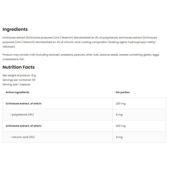 OstroVit Echinacea 400 mg / Vege 90 капсули на изгодни цени OstroVit Echinacea 400 mg / Vege 90 капсули на супер цена Имуностимулатори