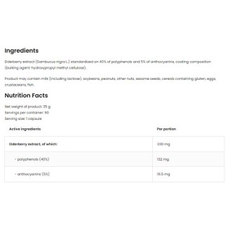 OstroVit Elderberry Extract 330 мг | Vege 90 капсули на супер цена Антиоксиданти