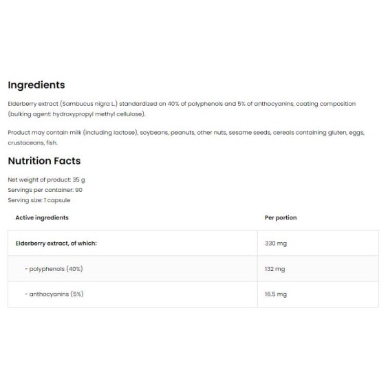 OstroVit Elderberry Extract 330 мг | Vege 90 капсули на изгодни цени OstroVit Elderberry Extract 330 мг | Vege 90 капсули на супер цена Антиоксиданти