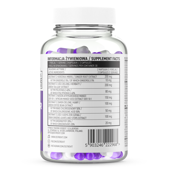 OstroVit Fat Burner / Vege 60 капсули на супер цена Фет бърнъри