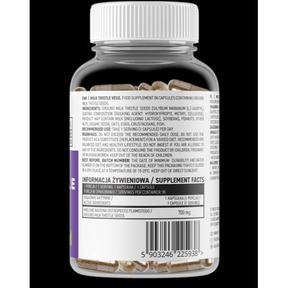 OstroVit Milk Thistle 700 мг / Vege 90 капсули на изгодни цени OstroVit Milk Thistle 700 мг / Vege 90 капсули на супер цена Хранителни добавки за черен дроб